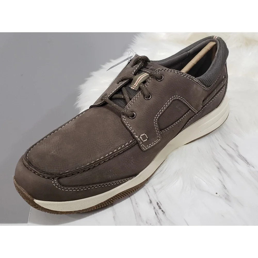 NEW NO BOX SZ 13 WIDE Clarks Sailview Lace Taupe‎ Nubuck 26176973 shoe boat
